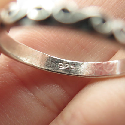 925 Sterling Silver Vintage Swirl Band Ring Size 5