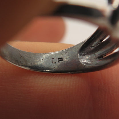 925 Sterling Silver Vintage Ribbed Ring Size 7.25