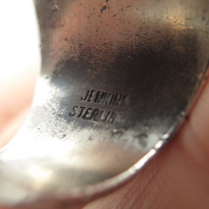 925 Sterling Silver Antique 1939 Jennins Jasper Bowling Association Ring Size 8