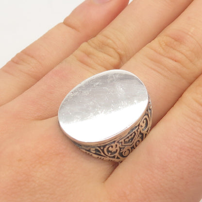 925 Sterling Silver Vintage Ornate Ring Size 9.25