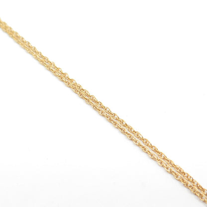 925 Sterling Silver Gold Plated Real Diamond "Braver" ID Chain Necklace 16"