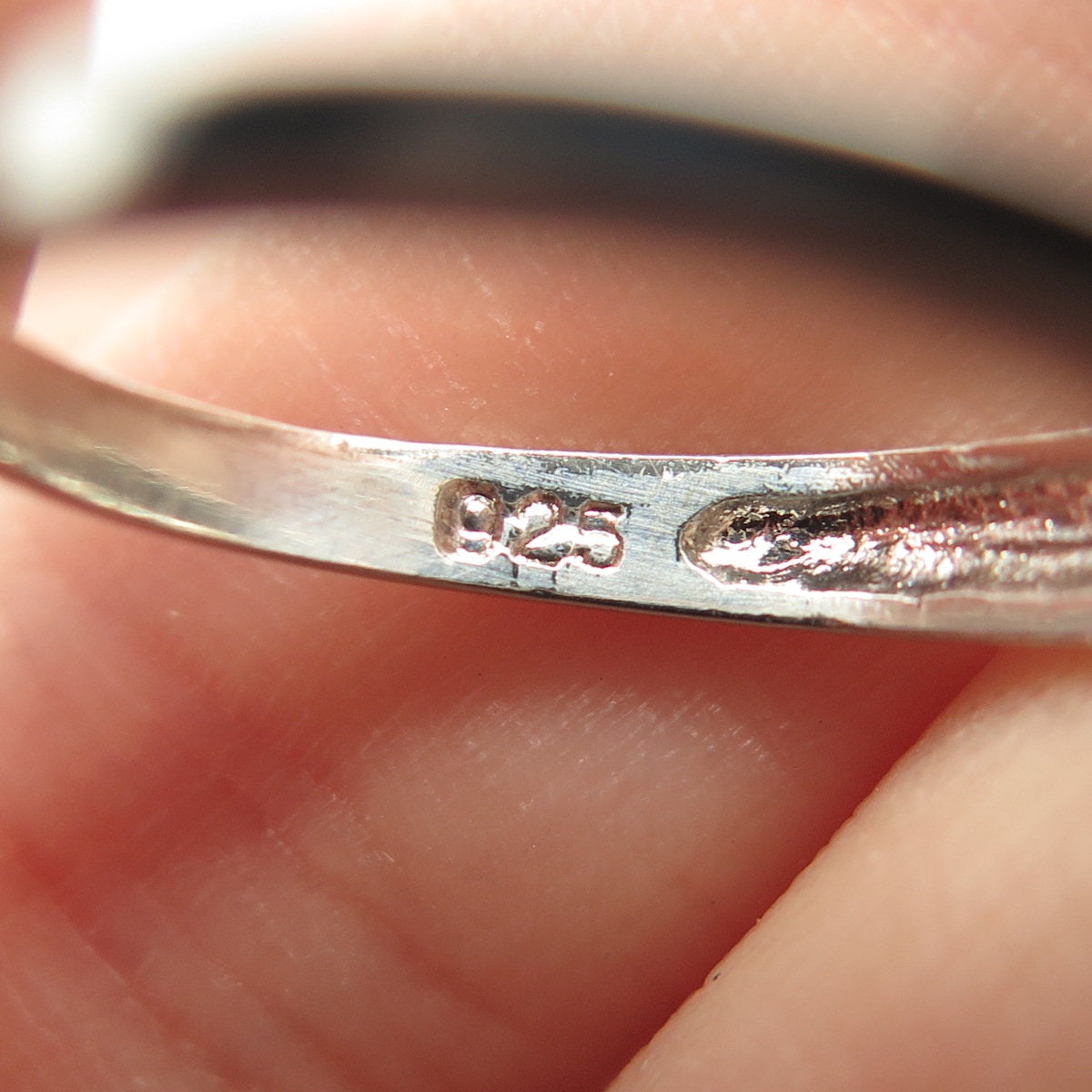 925 Sterling Silver White C Z Musical Note Roped Ring Size 7