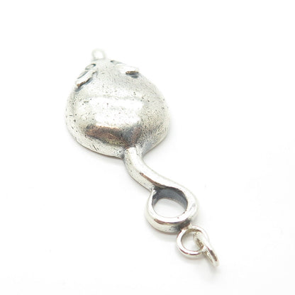 925 Sterling Silver Vintage Mouse Handmade Amulet Pendant
