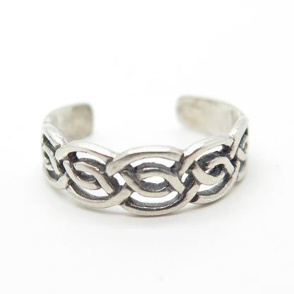 925 Sterling Silver Vintage Celtic Adjustable Ring Size 6