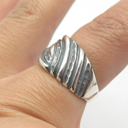 925 Sterling Silver Vintage Modernist Ring Size 6.75