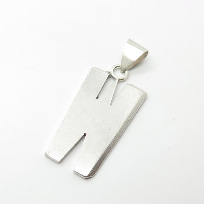 925 Sterling Silver Vintage Letter "W" Initial Pendant