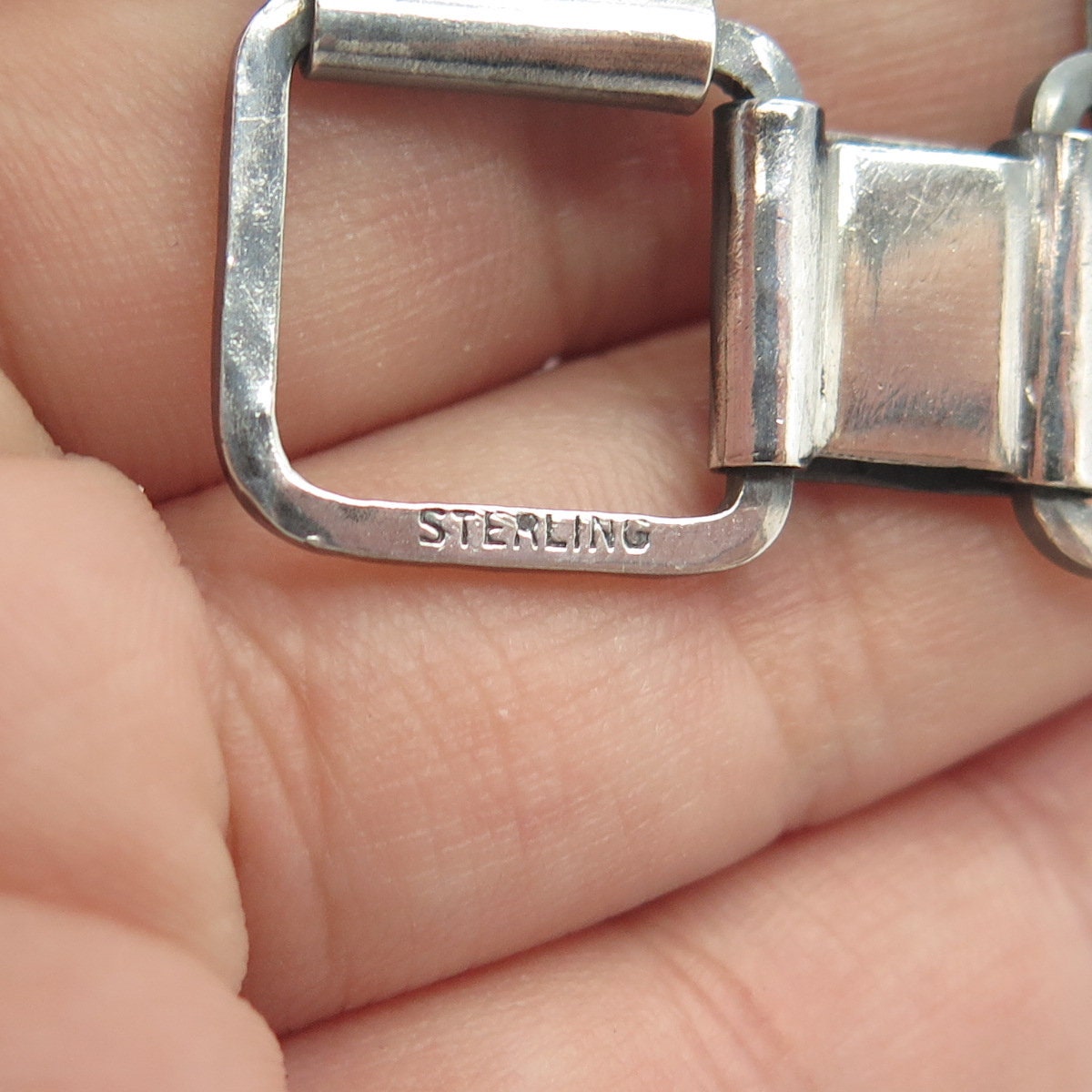 925 Sterling Silver Vintage Modern Style Checkerboard Pattern Pin Brooch