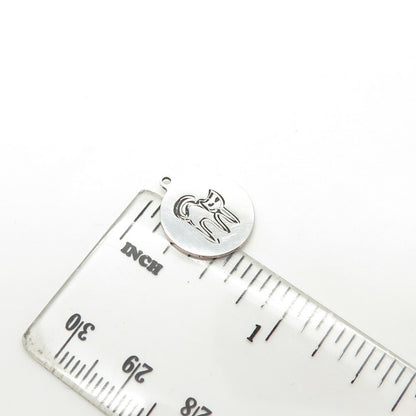 925 Sterling Silver USA Two In Town Cat Charm Pendant