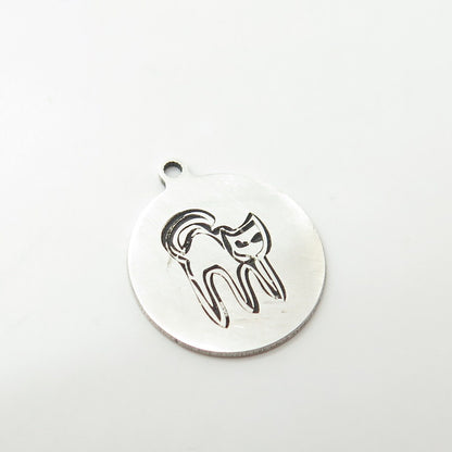 925 Sterling Silver USA Two In Town Cat Charm Pendant