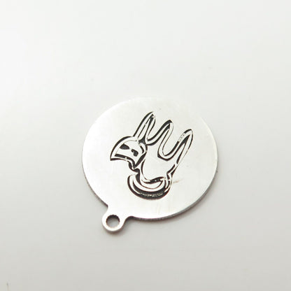 925 Sterling Silver USA Two In Town Cat Charm Pendant