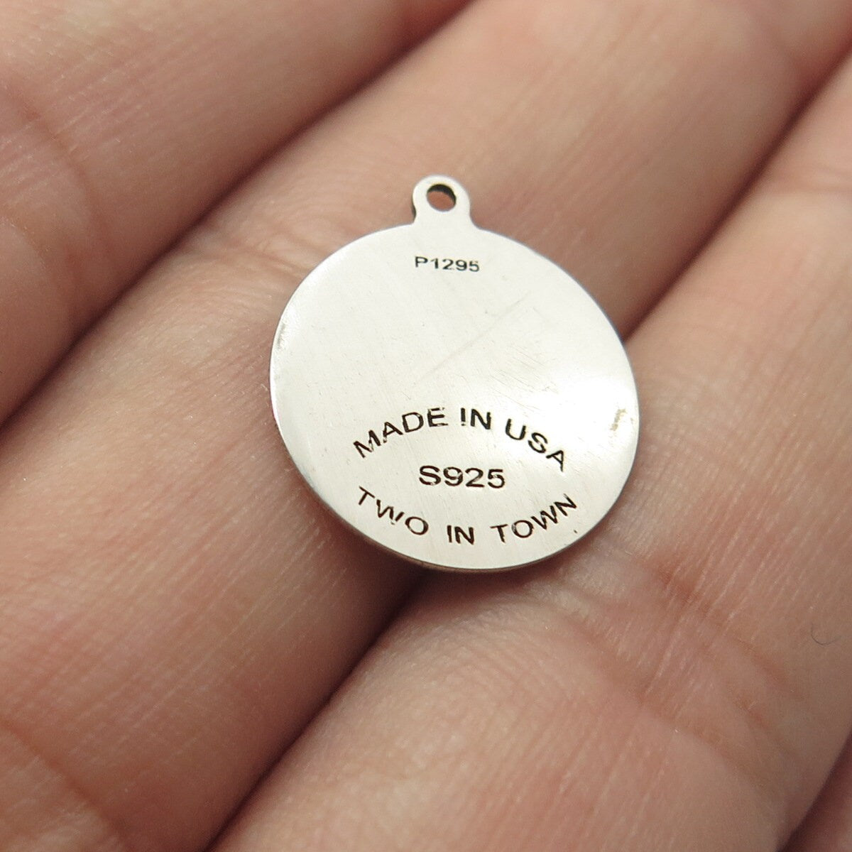 925 Sterling Silver USA Two In Town Cat Charm Pendant