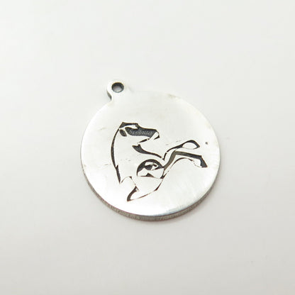 925 Sterling Silver USA Two In Town Frisky Horse Charm Pendant