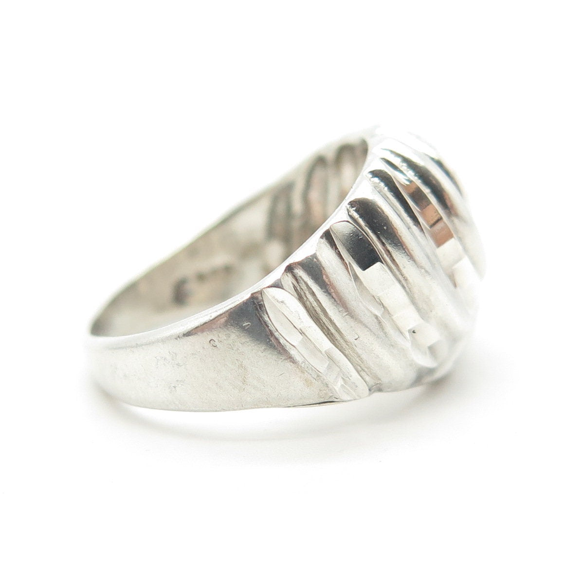 925 Sterling Silver Vintage Modernist Dome Ring Size 5.5