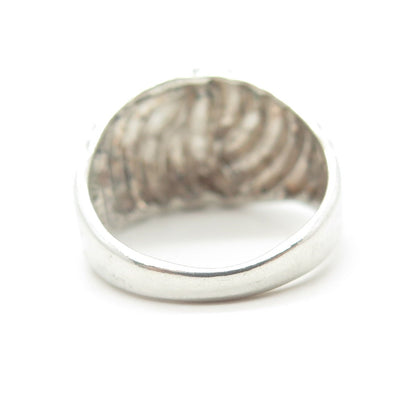 925 Sterling Silver Vintage Modernist Dome Ring Size 5.5