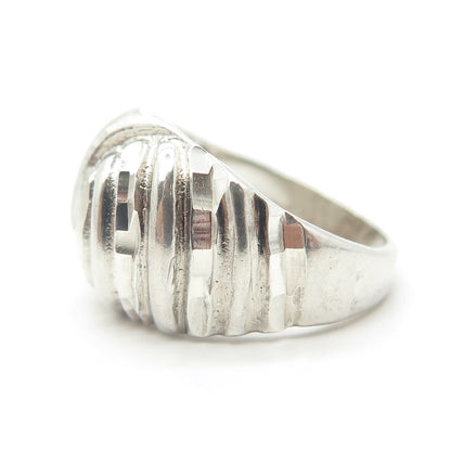 925 Sterling Silver Vintage Modernist Dome Ring Size 5.5