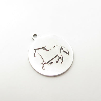 925 Sterling Silver USA Two In Town Frisky Horse Charm Pendant