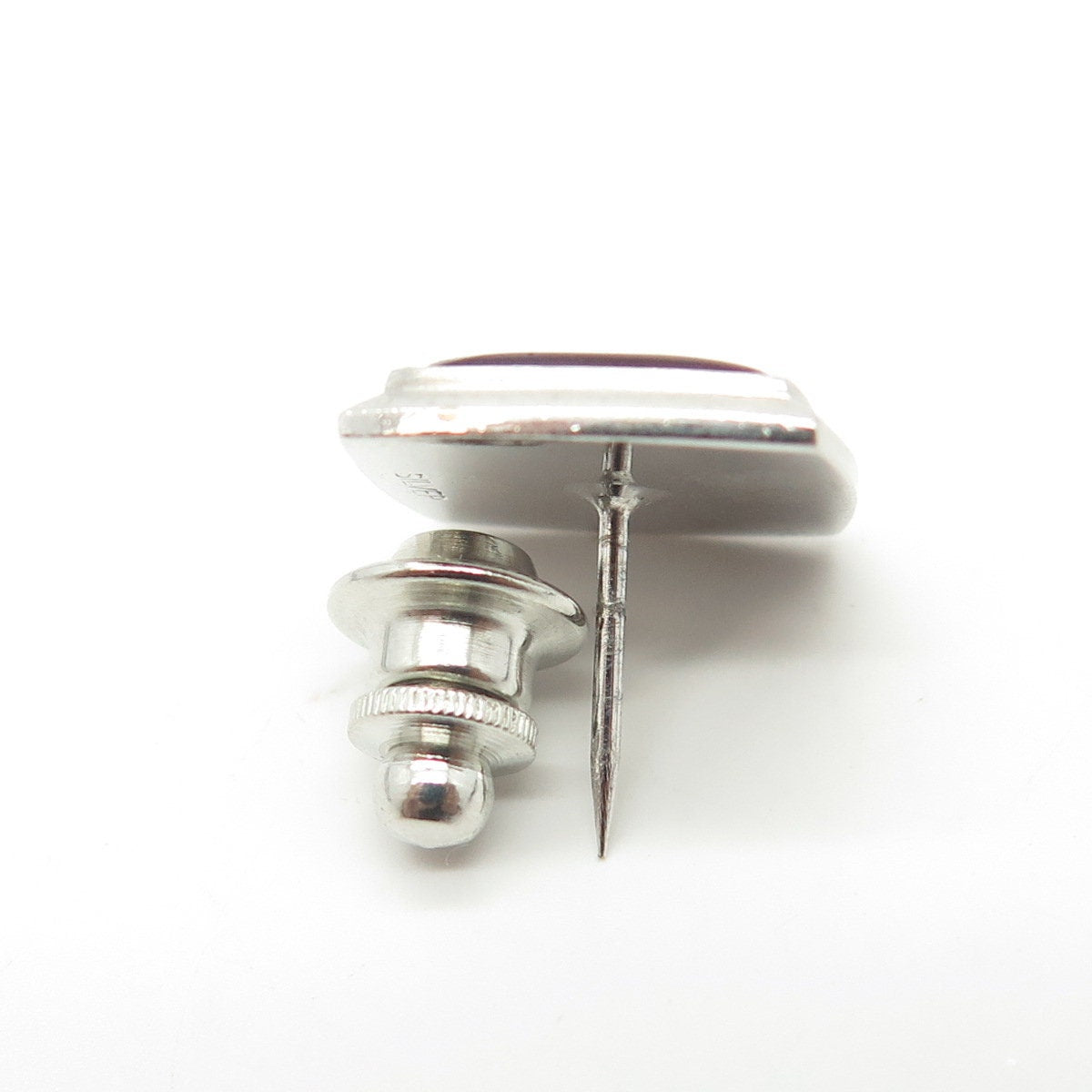 925 Sterling Silver Vintage Red Enamel Pin