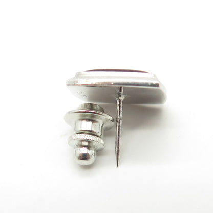 925 Sterling Silver Vintage Red Enamel Pin