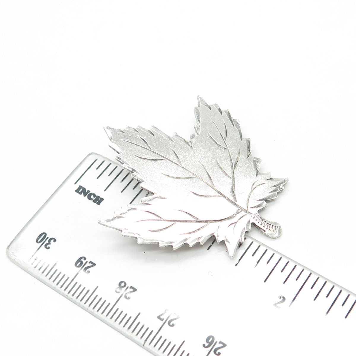 925 Sterling Silver Antique Art Deco Ecco Canada Maple Leaf Pin Brooch