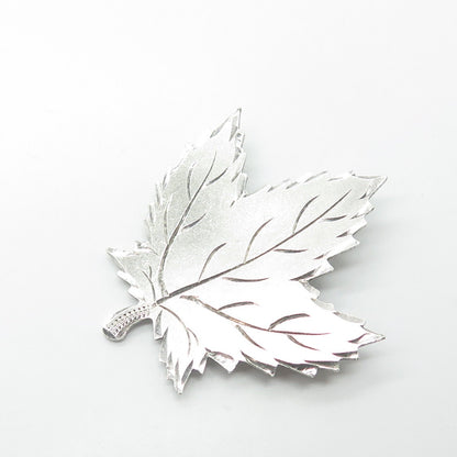 925 Sterling Silver Antique Art Deco Ecco Canada Maple Leaf Pin Brooch