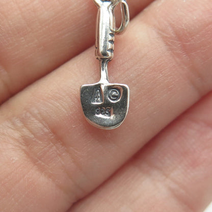 925 Sterling Silver Old Stock Shovel Charm Pendant