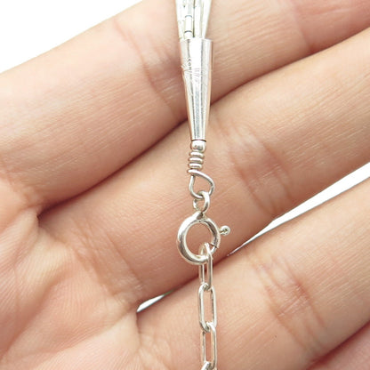 925 Sterling Silver Vintage Sunrise Southwestern Multi-Beads Liquid Necklace 20"