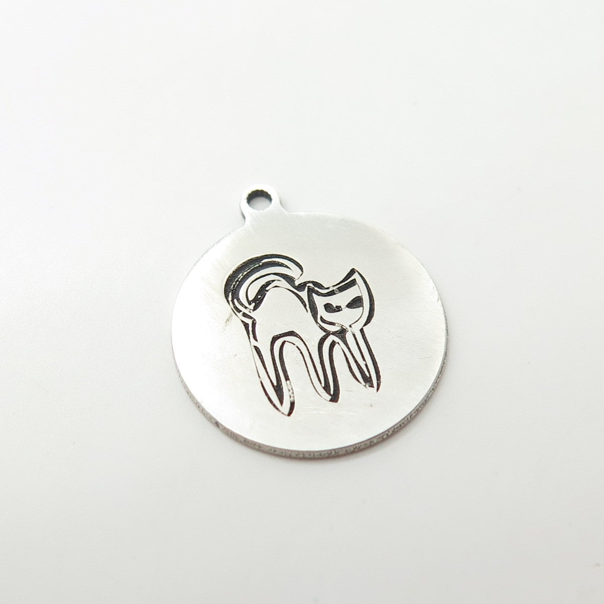 925 Sterling Silver USA Two In Town Cat Charm Pendant