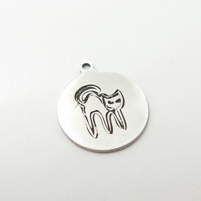 925 Sterling Silver USA Two In Town Cat Charm Pendant