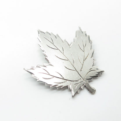 925 Sterling Silver Antique Art Deco Ecco Canada Maple Leaf Pin Brooch