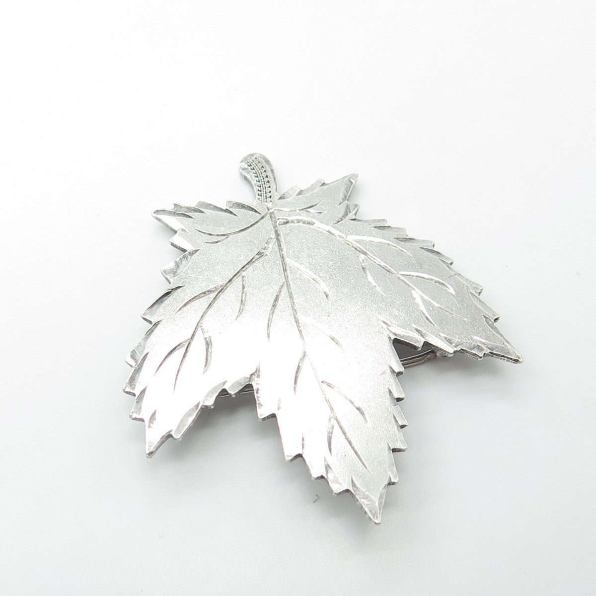 925 Sterling Silver Antique Art Deco Ecco Canada Maple Leaf Pin Brooch