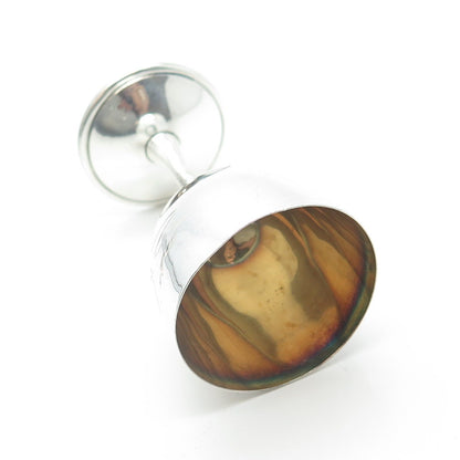 925 Sterling Silver Antique China Export Engraved Koi Fish Handmade Liquor Cup