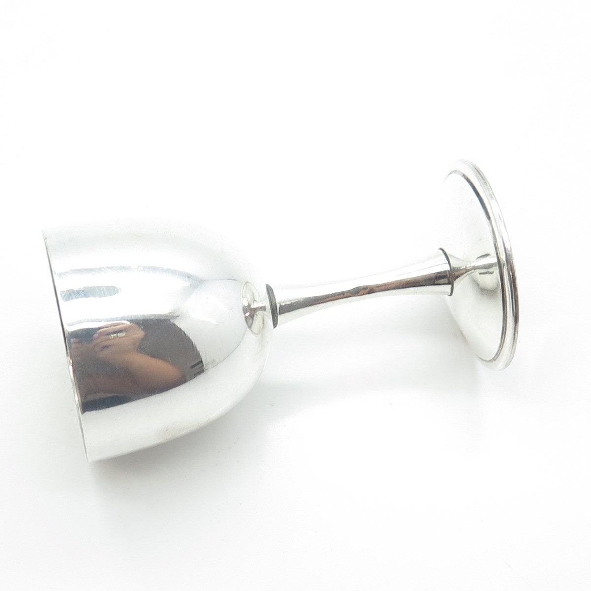 925 Sterling Silver Antique China Export Engraved Koi Fish Handmade Liquor Cup