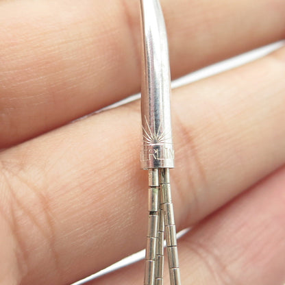 925 Sterling Silver Vintage Sunrise Southwestern Yellow Bead Liquid Necklace 20"