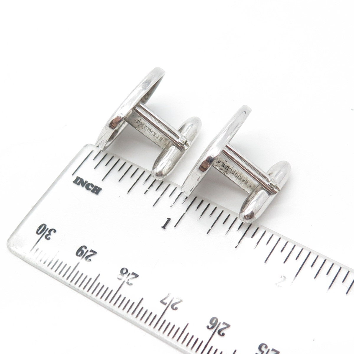 925 Sterling Silver Antique Art Deco Speidel United States Abstraction Cufflinks