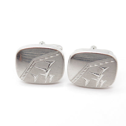 925 Sterling Silver Antique Art Deco Speidel United States Abstraction Cufflinks