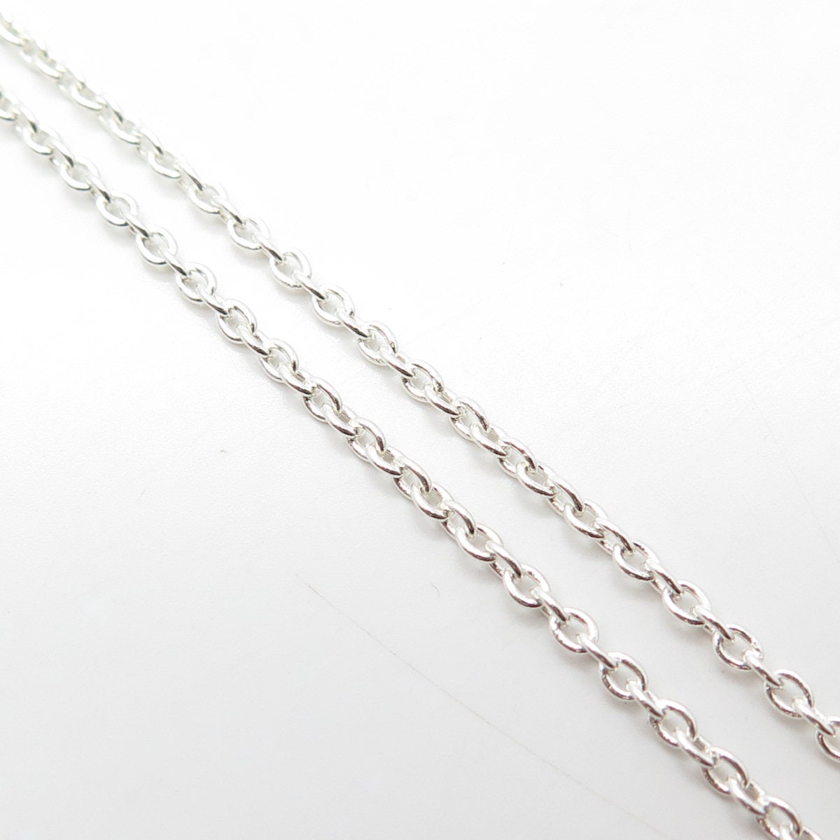 925 Sterling Silver Ethnic Beaded Rolo Chain Necklace 20"