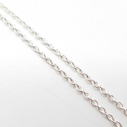 925 Sterling Silver Ethnic Beaded Rolo Chain Necklace 20"