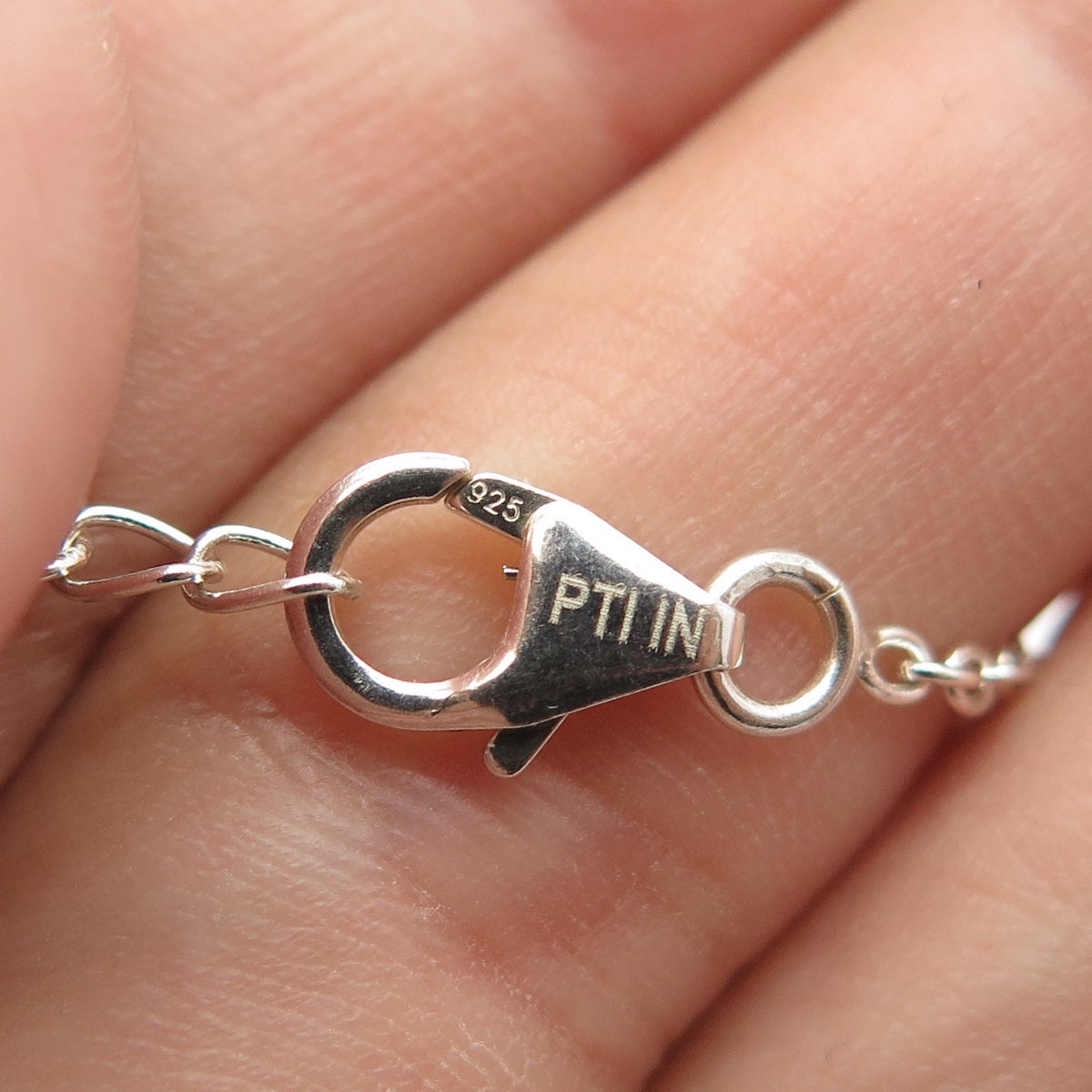 925 Sterling Silver Ethnic Beaded Rolo Chain Necklace 20"