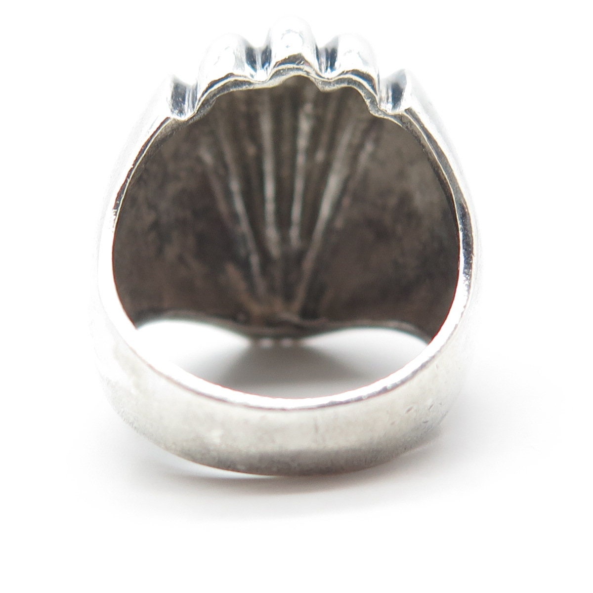925 Sterling Silver Vintage Ribbed Domed Ring Size 6