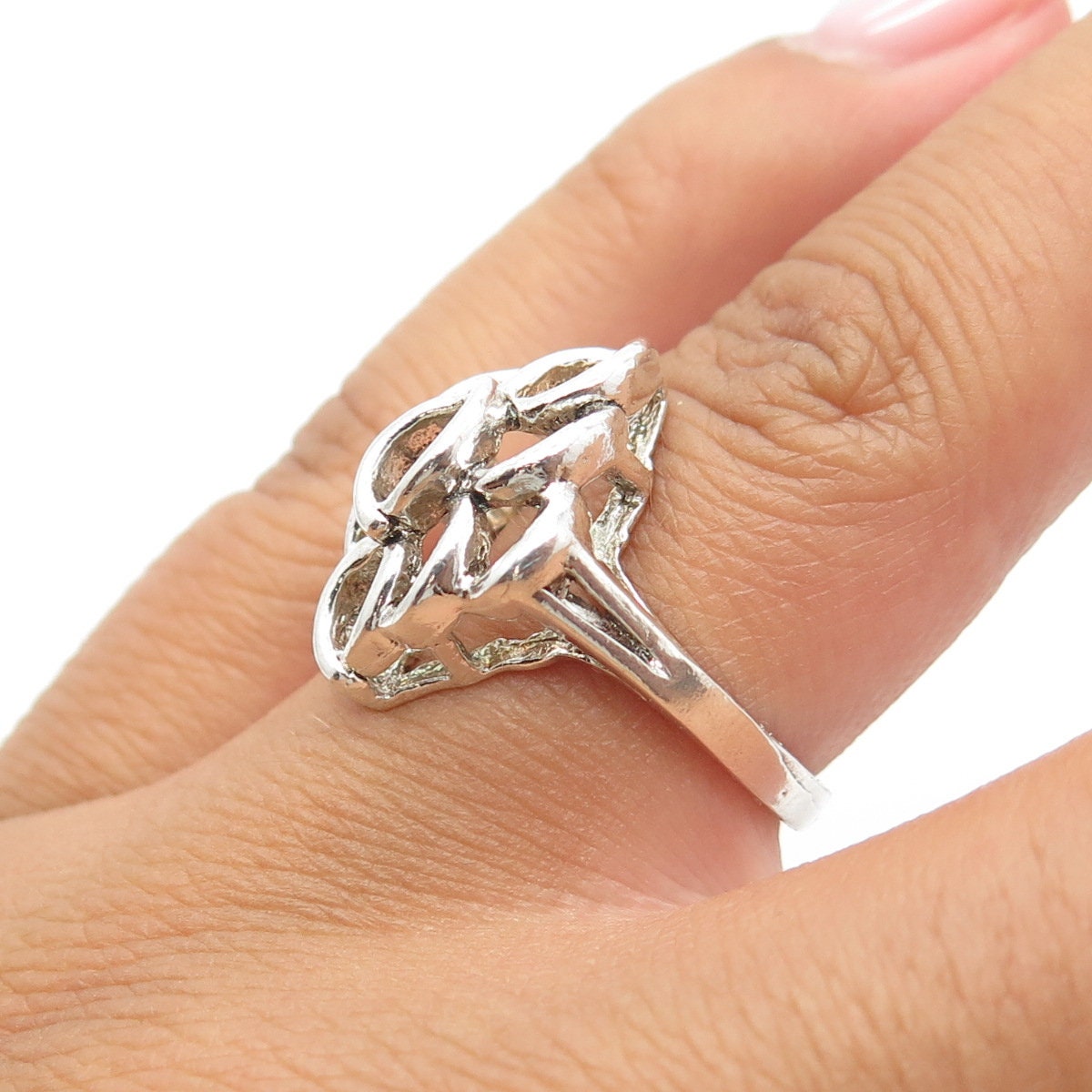 925 Sterling Silver Vintage Celtic Ring Size 6