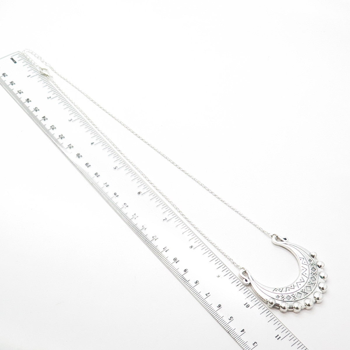 925 Sterling Silver Ethnic Beaded Rolo Chain Necklace 20"