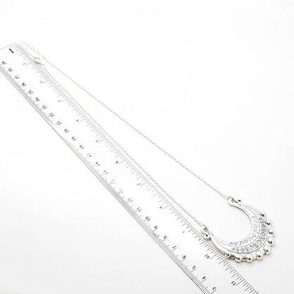 925 Sterling Silver Ethnic Beaded Rolo Chain Necklace 20"