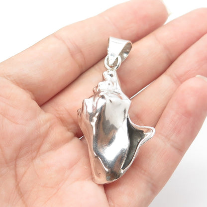 925 Sterling Silver Vintage Mexico Seashell Pendant