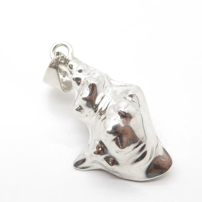 925 Sterling Silver Vintage Mexico Seashell Pendant