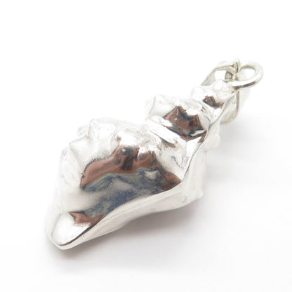 925 Sterling Silver Vintage Mexico Seashell Pendant
