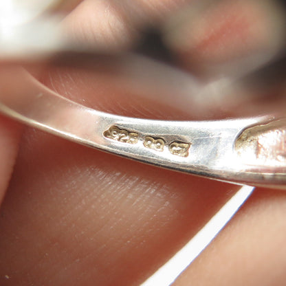 925 Sterling Silver Emerald-Cut Shaped C Z Cage Ring Size 6.25