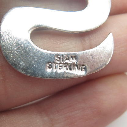 SIAM 925 Sterling Silver Vintage Letter "S" Initial Textured Pendant