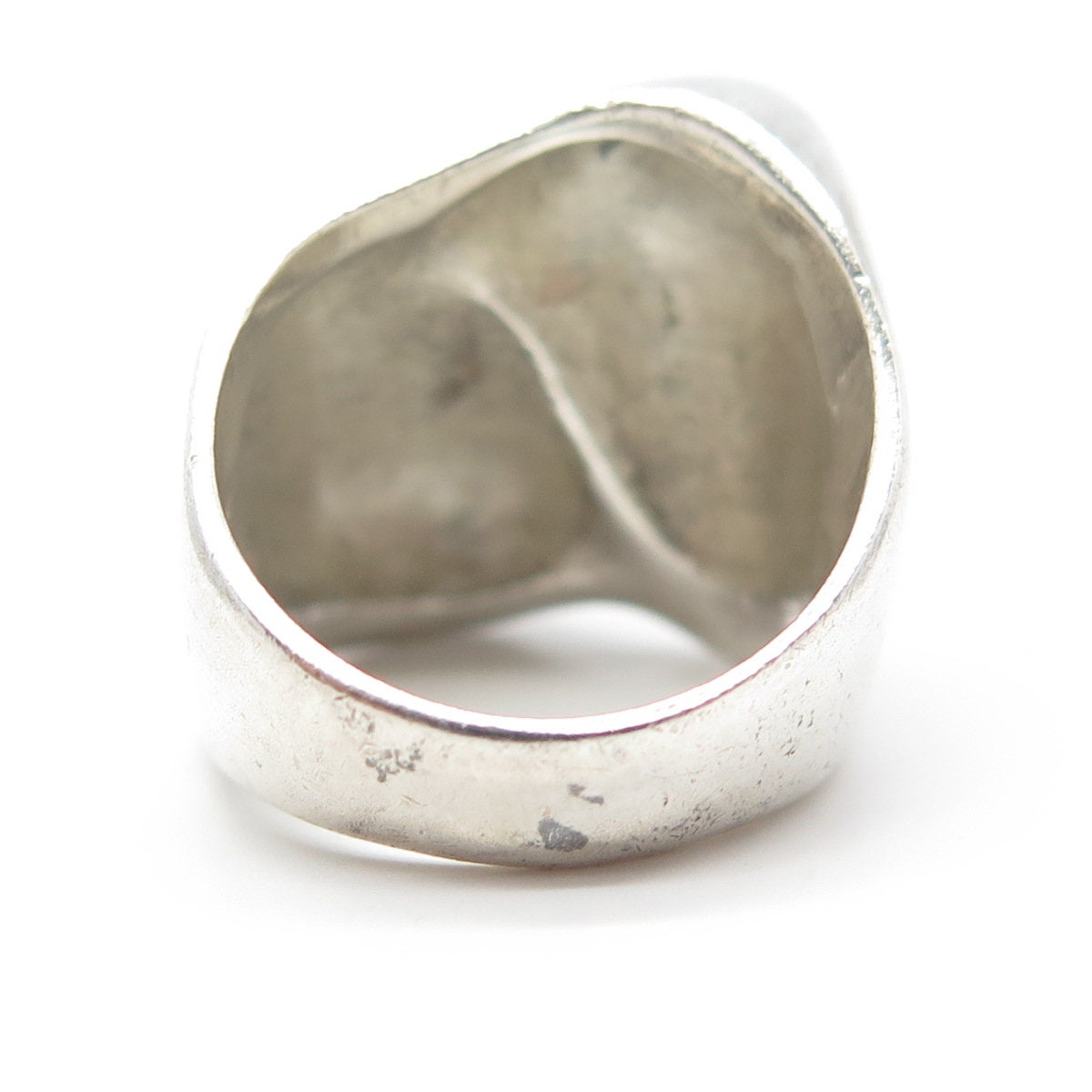 925 Sterling Silver Vintage Mexico Puffy Modernist Ring Size 7.25