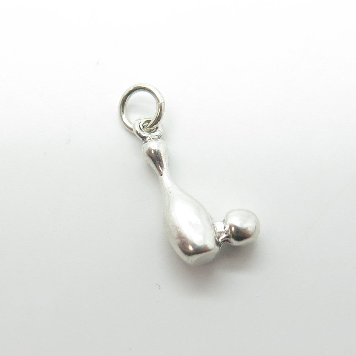 925 Sterling Silver Vintage Bowling Ball & Pin Charm Pendant