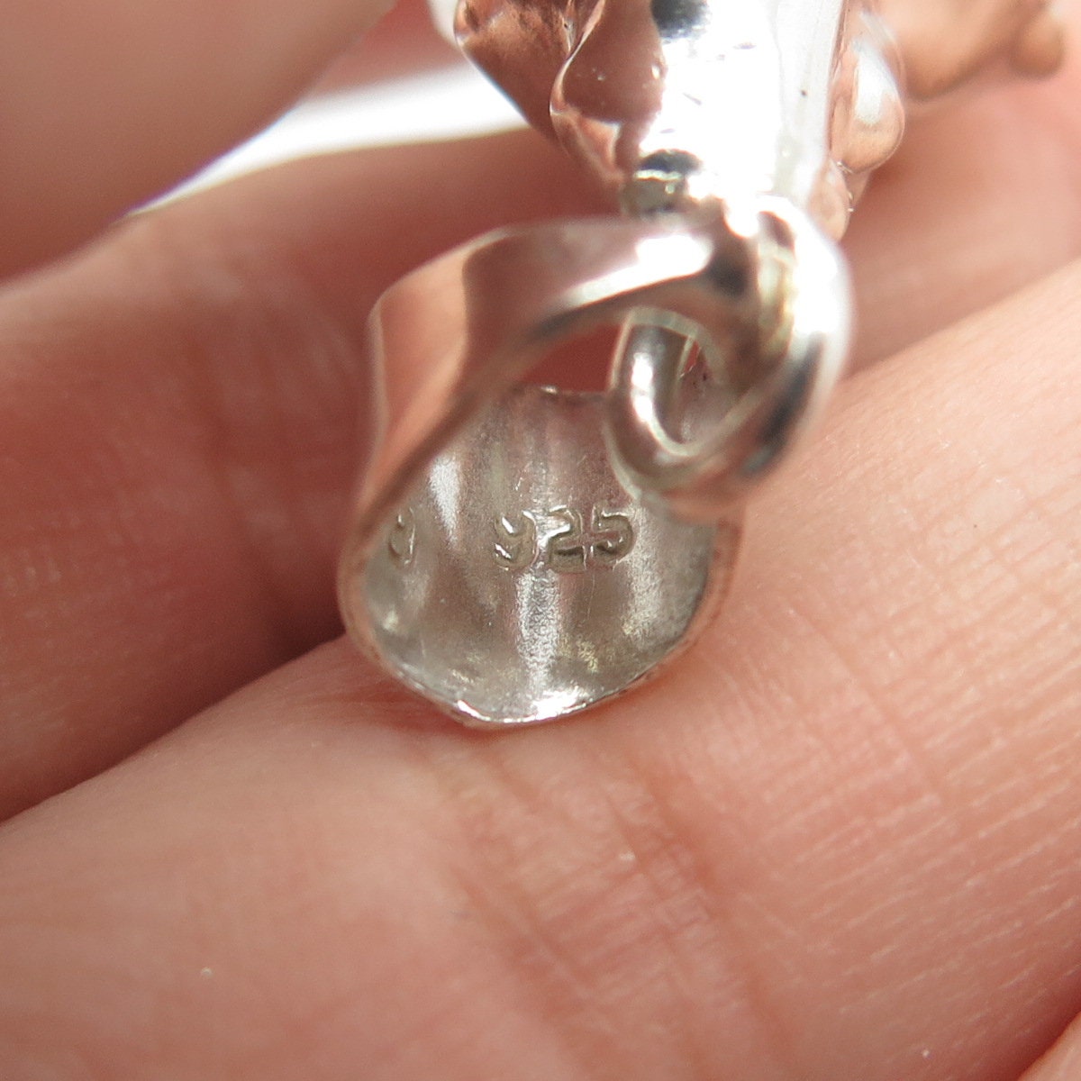 925 Sterling Silver Vintage Mexico Seashell Pendant